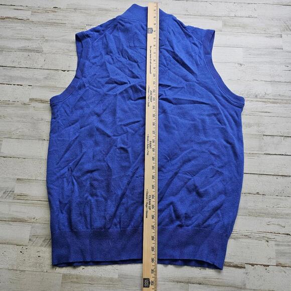 Southern Tide Sweater Vest Men's L Blue Viscose Wood Blend 1/4 Zip Pullover - Picture 5 of 6